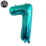 Thin Body 32-inch Blue Digital Decorative Aluminum Film Balloon