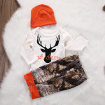 Boys Christmas Romper Black Moose Head Suit