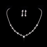 The supply of Bridal Necklace Earrings two sets of simple Rhinestone Suit Wedding Dress Accessories 425