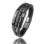 Punk Design Stainless Steel Leather Bracelet