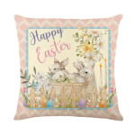 Easter Print Embrace Pillowcase Linen Living Room Headrest Cover