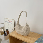 Simple Women's Plush Handheld Shoulder Bag