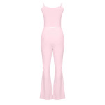 Solid Color Sling Bell-bottom Pants Simple Fashion Suit