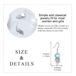 Sterling Silver Ocean Jellyfish Moonstone Dangle Earrings Jewelry Gifts for Women