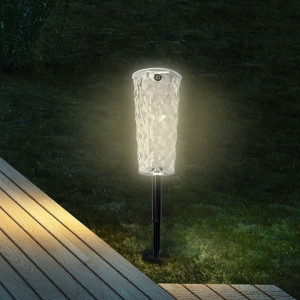 Solar Garden Lamp 10 Colors Changing Crystal Lamp Rose Light Shape LED Romantic Diamond Atmosphere Project Light