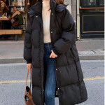 Female Student Loose Korean Version Knee Length Thickened Coat