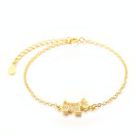 Fashion Gold Dog Bracelet With Zircon