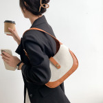 Women's High-grade Canvas Splicing Handbag