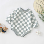 Children's Sweater Chessboard Plaid Jumpsuit Organic Cotton