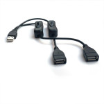 Mounted USB One Two Data Line Extension Cable Adapter Car