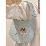 Angel Embroidery Water Wash Sewing Hot Girl Bag