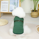 Dog Clothes Stand Collar Traction Cotton Vest