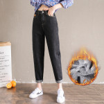 Women's High Waist Slim Straight Daddy Pants