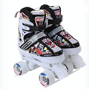 Children's Double-row Four-wheel Roller Skate Protective Gear Set