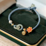 Female Minority Double Ring Safety Clasp Hand Knitting Bracelet