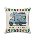 New Cartoon Camper RV Dining Car Series Linen Pillow Case