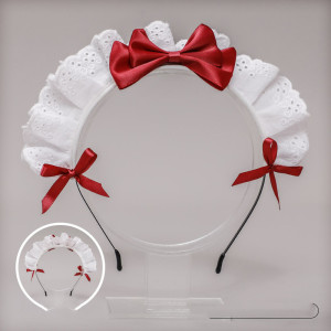 Japanese Lolita Headdress Lolita Hair Accessories Two-dimensional Lace Bow Maid Headband Anime Decor