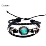 Twelve constellation glass piece couple bracelet