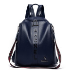 Fashion Backpack Women's Casual Letter Large Capacity Pu Soft Leather Lightweight Travel Bag