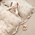 Class A Pure Cotton Gauze Double-layer Lace Retro Style Rabbit Quilt Cover