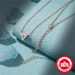 S925 Sterling Silver Personalized Triangle Diamond Short Necklace For Ladies Necklace