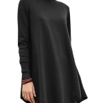 Women's Solid Color High-necked Irregular Loose Commuter Long Sleeve