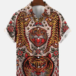 Men's Large Size 3D Digital Printed Short Sleeve Shirt