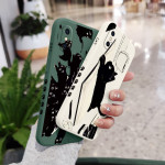 Straight Edge Liquid Silicone Kitten All-around Fall-proof Mobile Phone Case