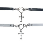 Hollow Heart Cross Collar