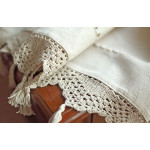 Old Coarse Cotton Linen Crochet Coffee Rod Curtain