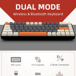 Wireless-Bluetooth Mechanical Keyboard,Dual Interface Type C& USB For Phone