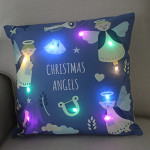 New Christmas Cushion Cover 45x45 Led Light Christmas Decorations For Home Santa Claus Printed Christmas Pillow Case