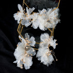 Women's Tulle Flower Headband Earring Set