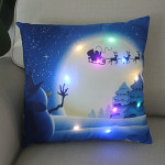 New Christmas Cushion Cover 45x45 Led Light Christmas Decorations For Home Santa Claus Printed Christmas Pillow Case