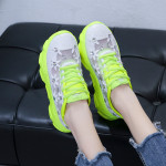 Round Toe Mesh Rhinestone Flower Sneakers