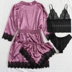 European And American Ladies Pajamas Four-piece Set