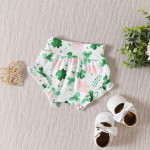 Alphabet Printed Romper Shorts With Three Piece Hair Band