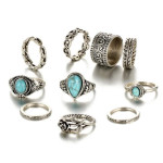 Turquoise 10 Piece Set Joint Combination Ring