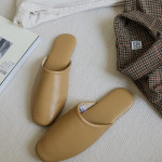 Sheepskin Simple Slippers Couple Home Shoes Indoor Leather