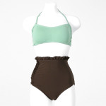 Ladies' high waist split swimsuit