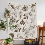 European Retro Mushroom Hanging Cloth Plant Homestay Tapestry