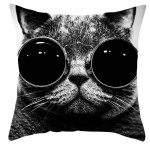 Home Sofa Black And White Animal Dog Cat Pillow Cover
