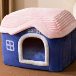 Foldable Dog House Pet Cat Bed Winter Dog Villa Sleep Kennel Removable Nest Warm Enclosed Cave Sofa Pets Supplies