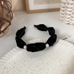 Vintage Polka Dot Velvet Pearl Twist Headband