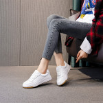 Women's Leather Lace-up Flat Heel Thick Sole Shoes Casual