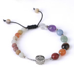 Natural Stone Colorful Crystal Braided Women's Amethyst Bracelet Hand String