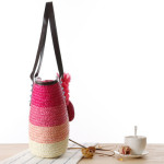 Korean Straw Plaited Son And Mother Beach Shoulder Bag