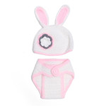 Handmade Photography Clothes Gray Rabbit White Bow Rabbit Big Ears Rabbit Wool Suit