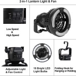 Camping Lantern, 2-in-1 Portable Camping Tent Light Fan For Outdoor Activities