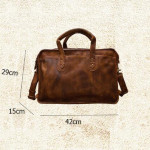 Men's Vintage First Layer Leather Travel Briefcase